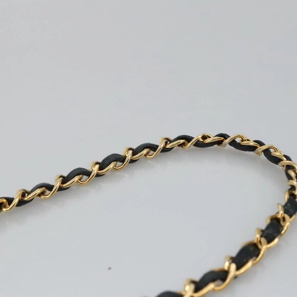 CHANEL Matelasse Chain Shoulder Bag Lamb Skin Black Gold CC Auth 97459 - Picture 9 of 16